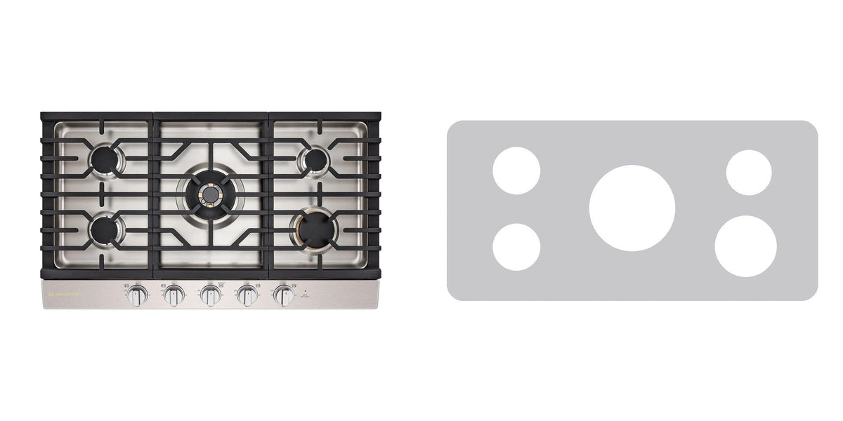 LG CBGU3639X gas cooktop liner - custom cut (silver)