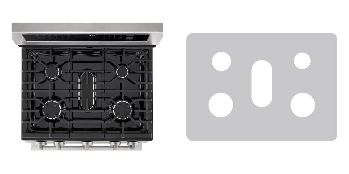 LG LDGL6924S / LDGL6924Y gas range liner - custom cut (silver)