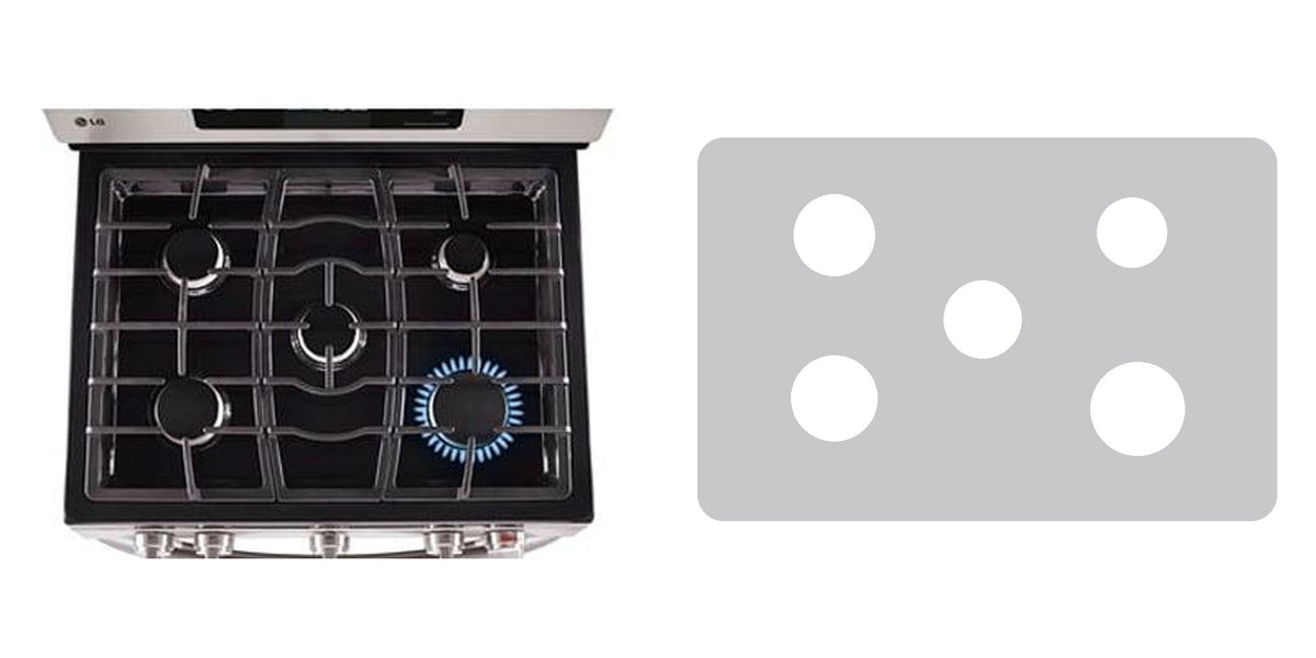 LG LRG3081ST / LRG3081SB / LRG3081SW gas range liner - custom cut (silver)