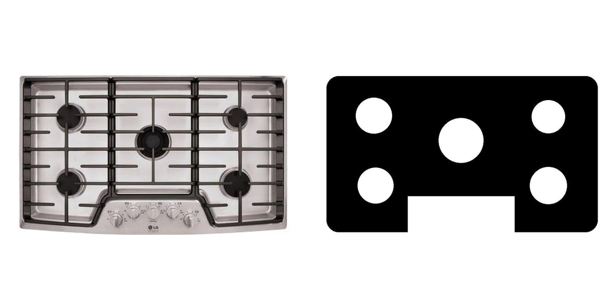 LG LSCG366ST gas cooktop liner - custom cut (black)