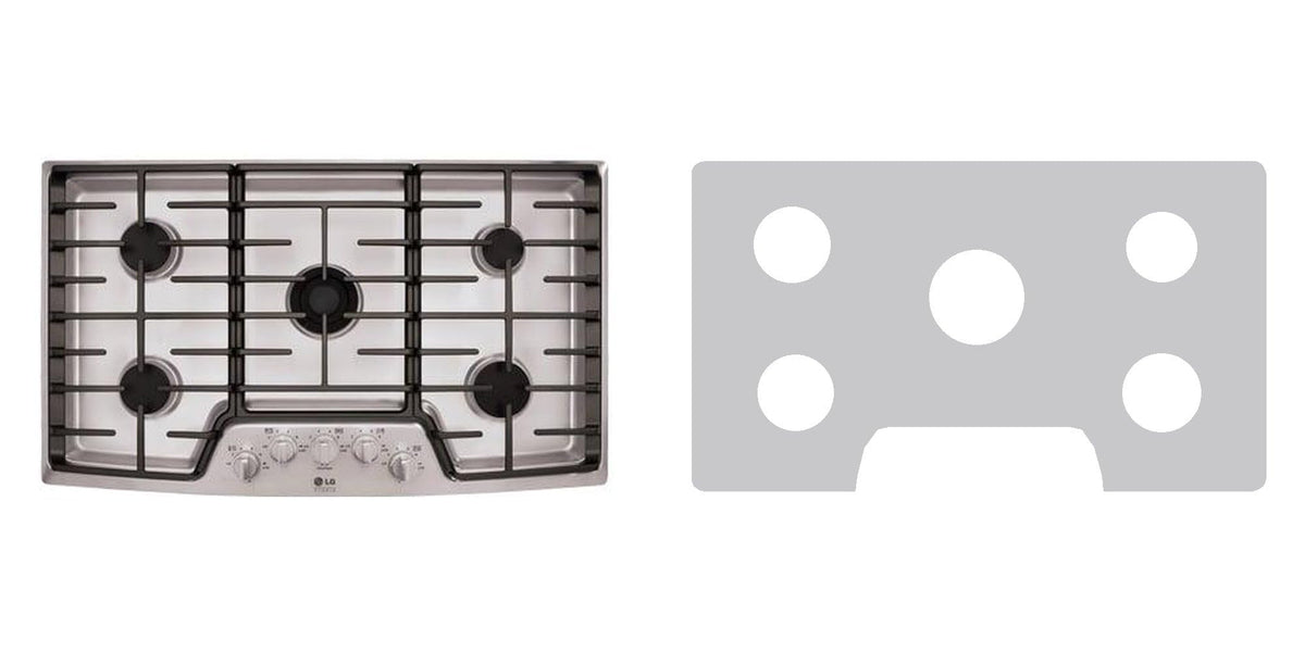 LG LSCG366ST gas cooktop liner - custom cut (silver)