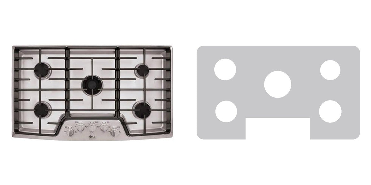 LG LSCG366ST gas cooktop liner - custom cut (silver)