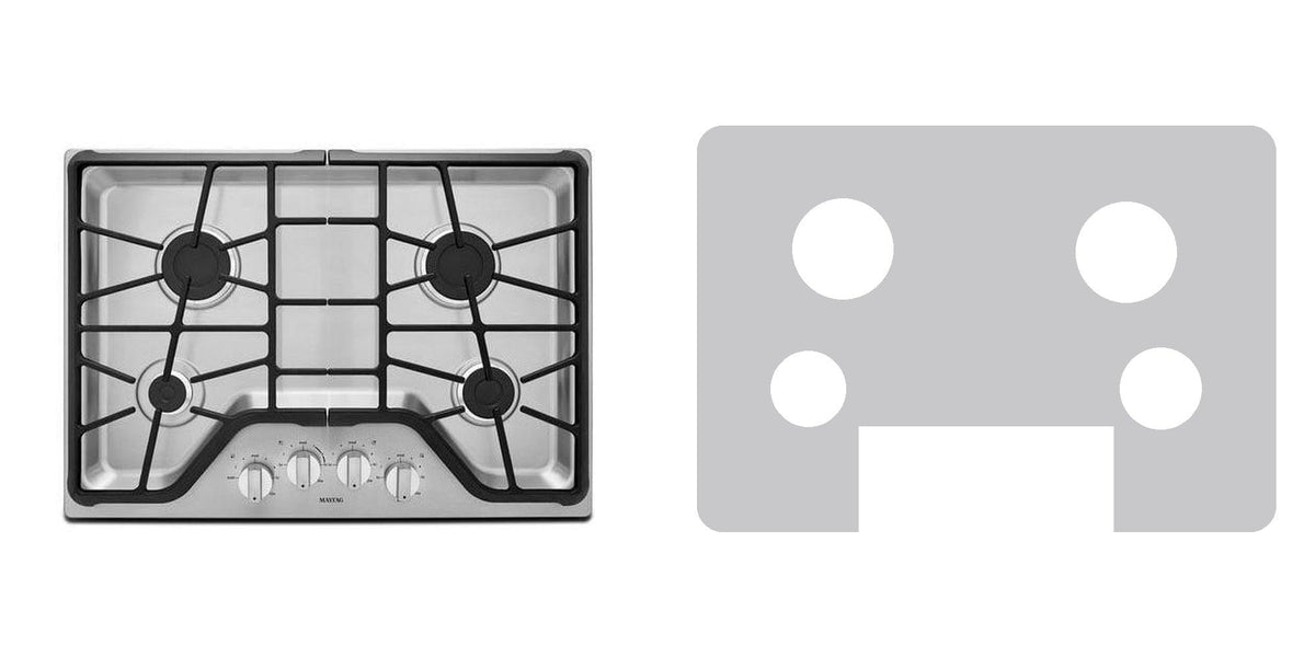 Maytag MGC7430DB gas cooktop liner - custom cut (silver)