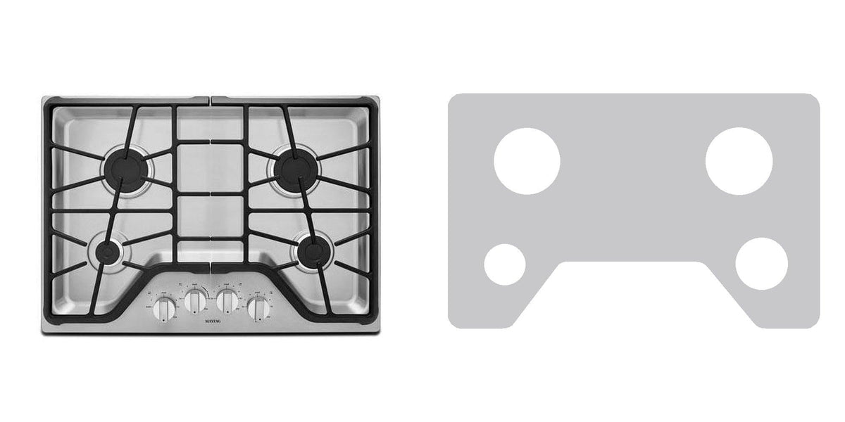 Maytag MGC7430DB gas cooktop liner - custom cut (silver)