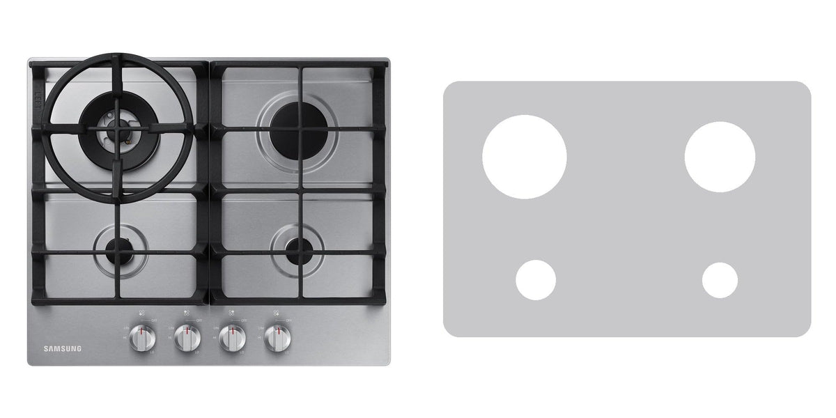 Samsung NA24T4230FS gas cooktop liner - custom cut (silver)