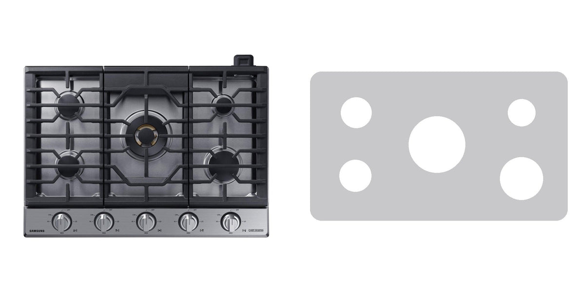 Samsung NA36M9750TS / NA36M9750TM gas cooktop liner - custom cut (silver)