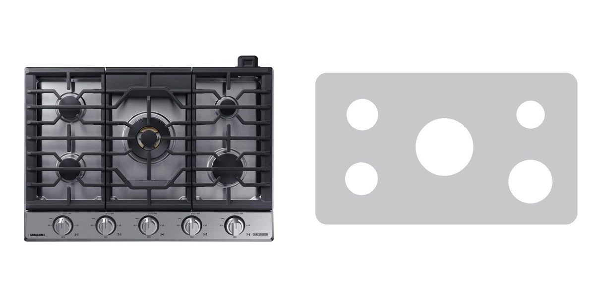 Samsung NA36M9750TS / NA36M9750TM gas cooktop liner - custom cut (silver)