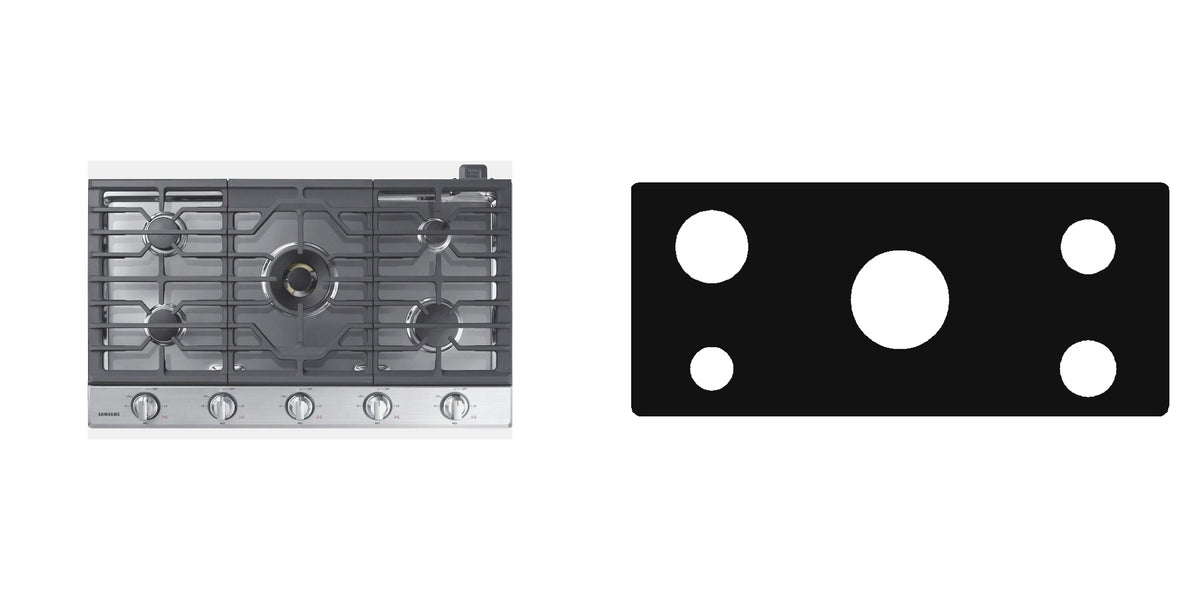 Samsung NA36N7755TGAA00 gas range liner - custom cut (black)