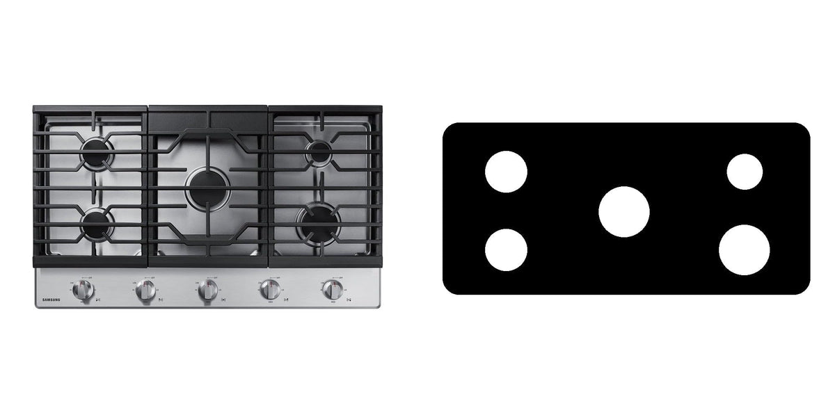 Samsung NA36R5310FS gas stove liner - custom cut (black)