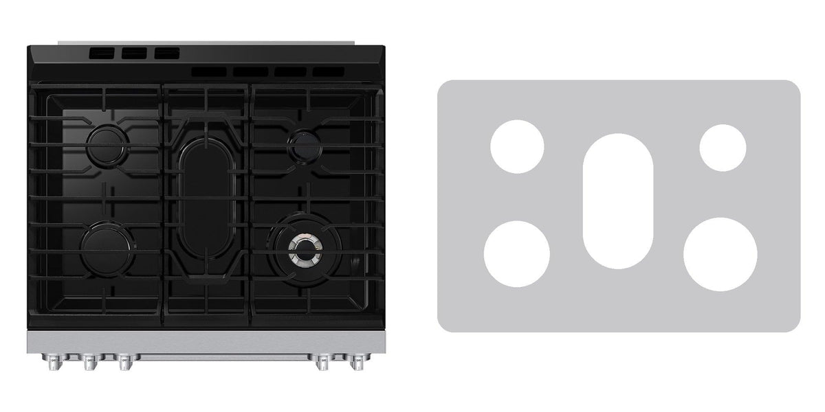 Samsung NSG90H60SRAA / NSG90H60DRAA gas range liner - custom cut (silver)