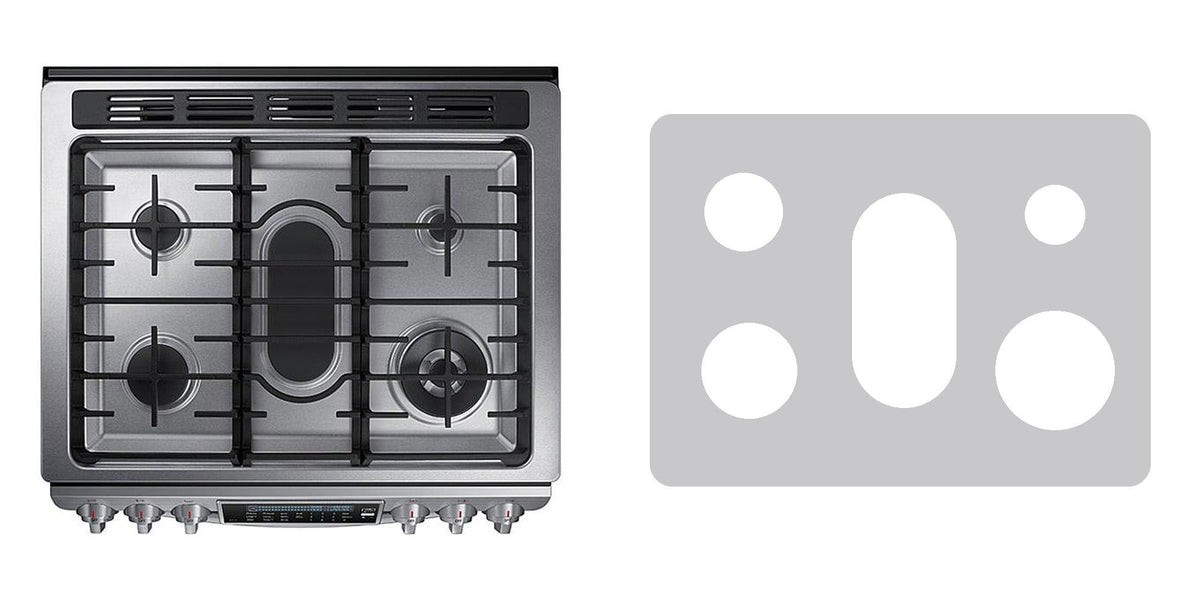 Samsung NX58H9950WS gas range liner - custom cut (silver)