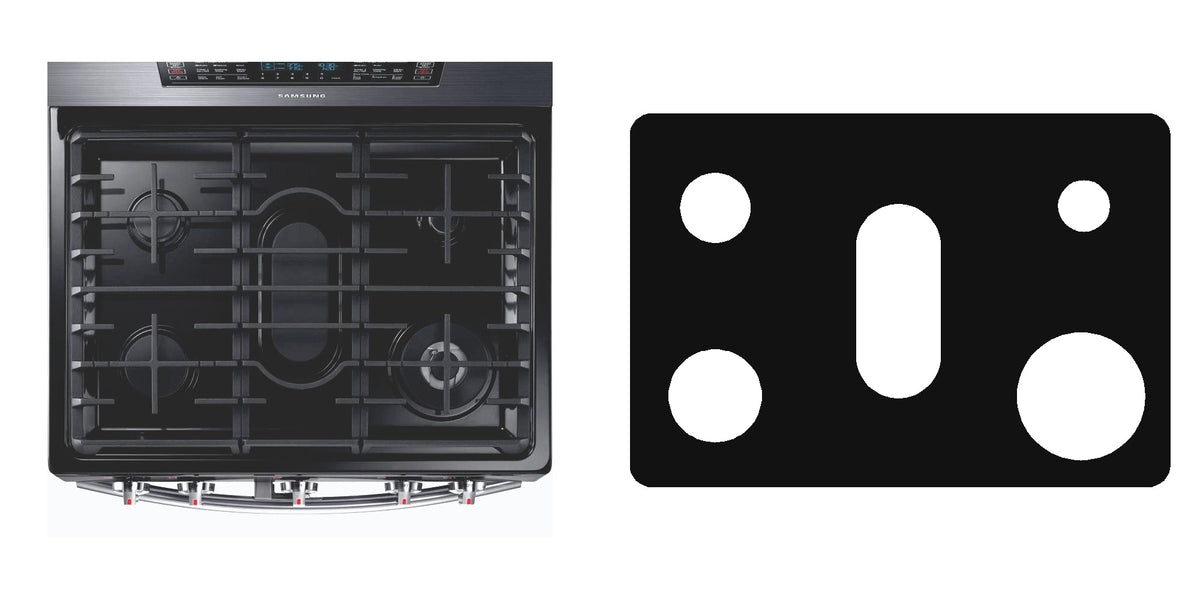 Samsung NX58K7850SG / NX58K7850SS gas liner - custom cut (black)