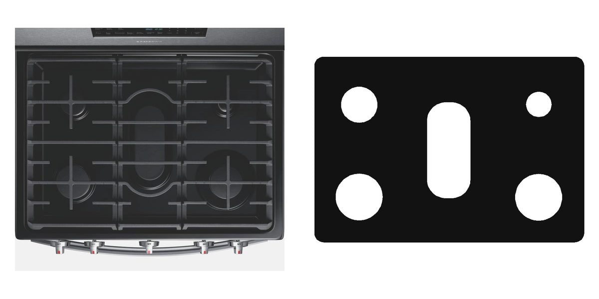 Samsung NX58R5601SG / NX58R5601SS gas liner - custom cut (black)