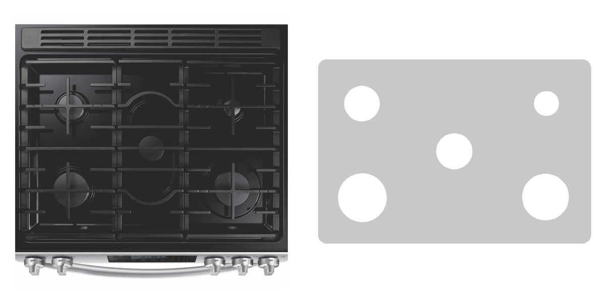 Samsung NX58R9311SS / NX58R9421SG gas liner - custom cut (silver)