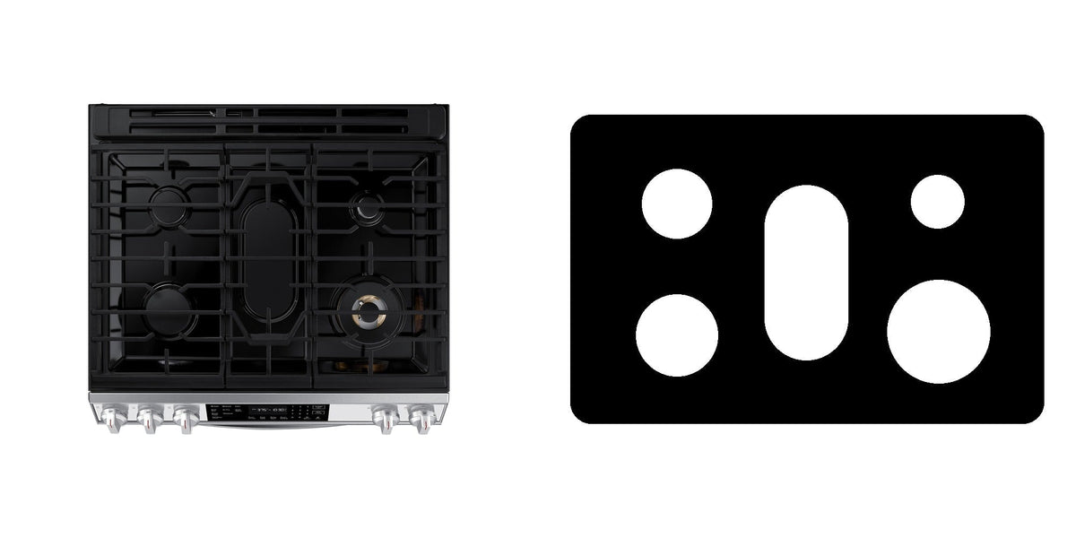 Samsung NX60BB851112AA gas range liner - custom cut (black)
