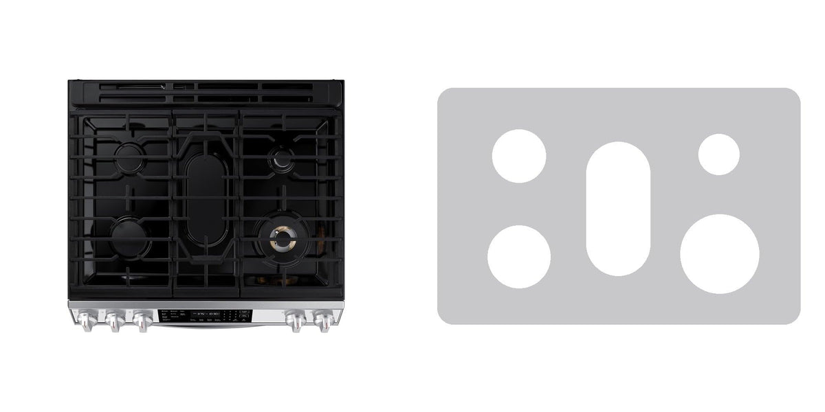 Samsung NX60BB851112AA gas range liner - custom cut (silver)