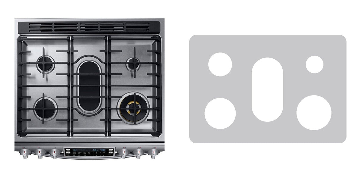 Samsung NY58J9850WS gas range liner - custom cut (silver)