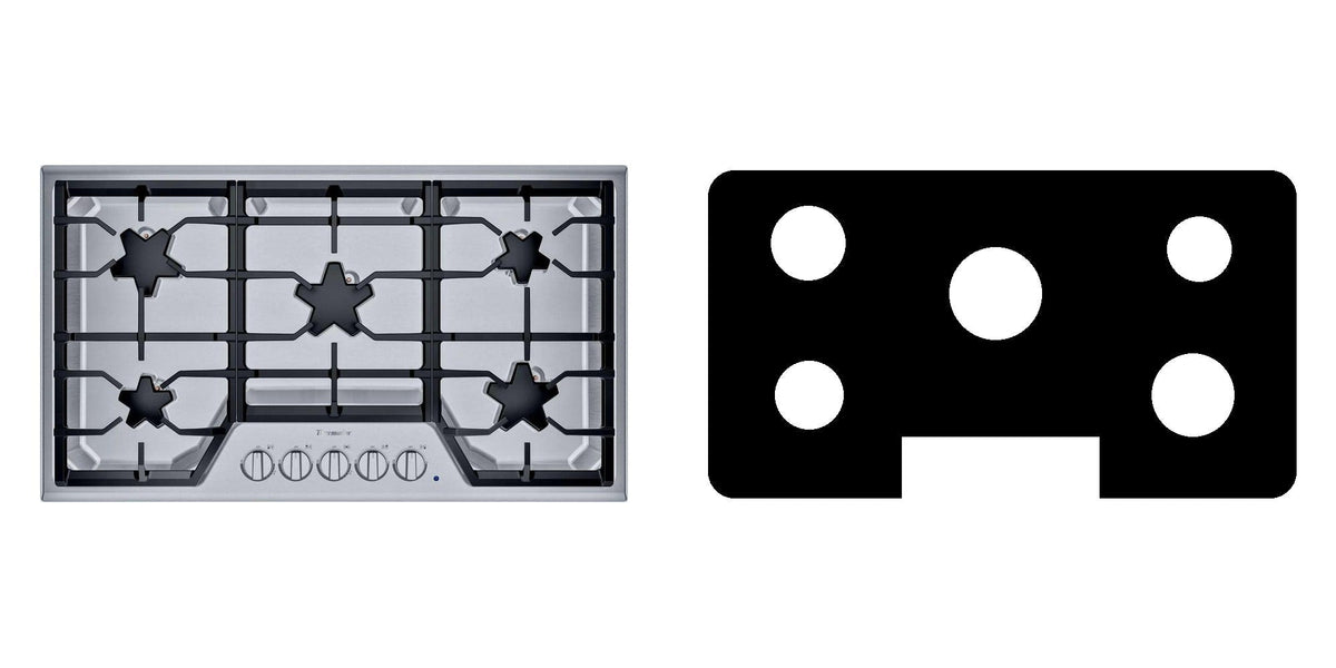 Thermador SGSX365TS gas cooktop liner - custom cut (black)