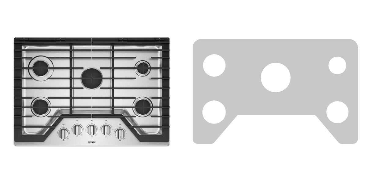 Whirlpool WCG77US0HS gas cooktop liner - custom cut (silver)