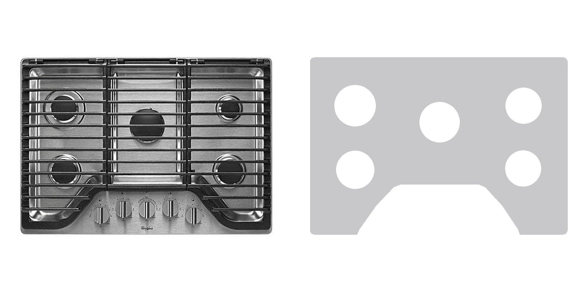Whirlpool WCG97US0DS / WCG97US6DS gas cooktop liner - custom cut (silver)