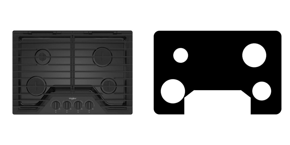 Whirlpool WCGK5030PS / WCGK5030PB / WCGK5030PW gas cooktop liner - custom cut (black)