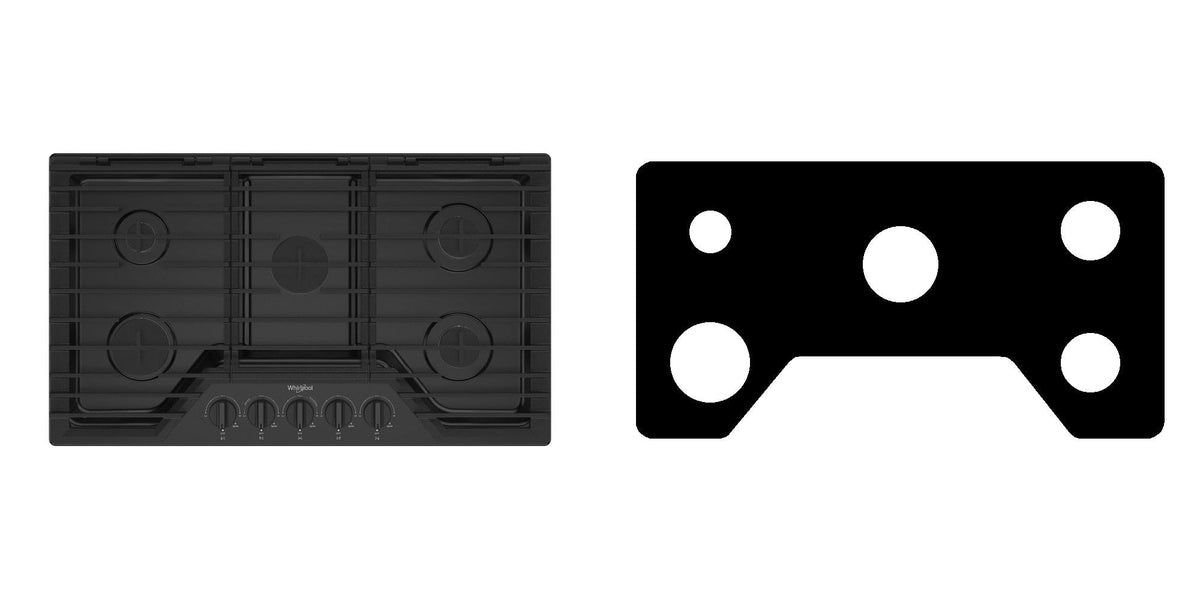 Whirlpool WCGK5036PS / WCGK5036PB / WCGK5036PW gas cooktop liner - custom cut (black)