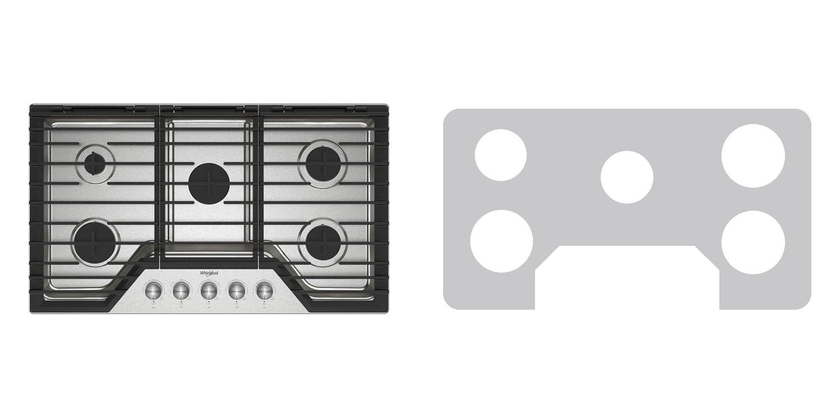 Whirlpool WCGK7036PS gas cooktop liner - custom cut (silver)