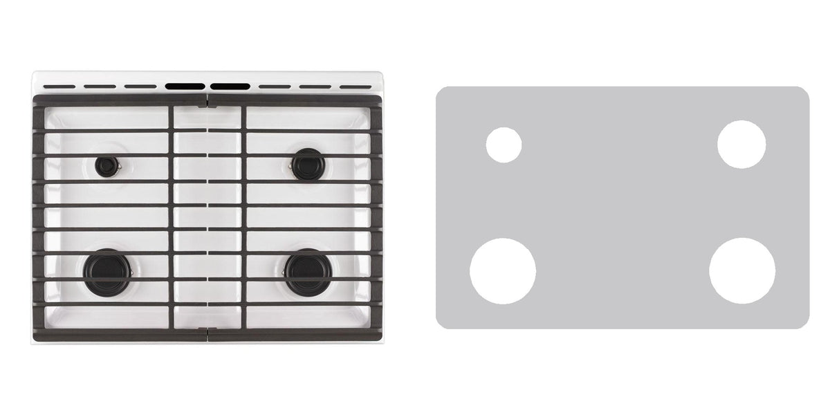 Whirlpool WEG515S0FW / WEG515S0FB / WEG515S0FS / WEG515S0FV gas liner - custom cut (silver)