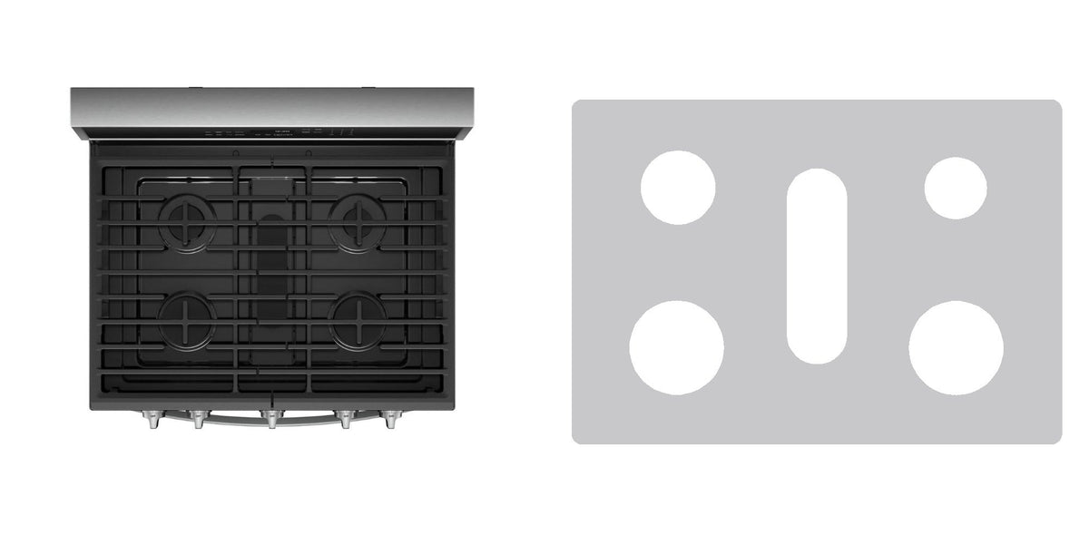 Whirlpool WFG975H0HV / WFG975H0HZ gas liner - custom cut (silver)