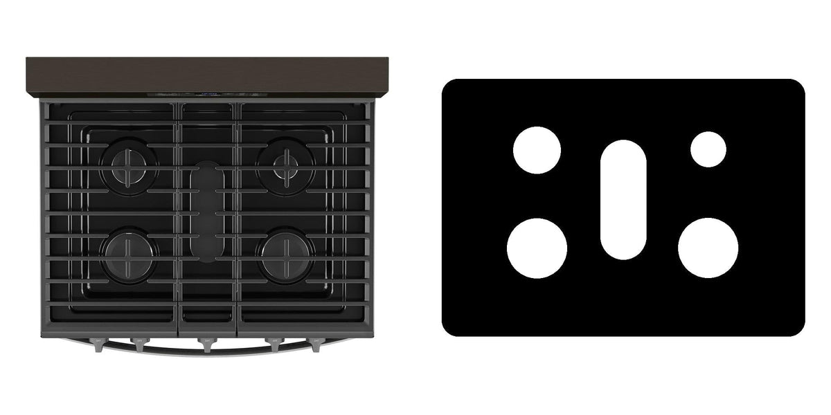 Whirlpool WFGS4530SS / WFGS4530SB / WFGS4530SW / WFGS4530SV gas range liner - custom cut (black)