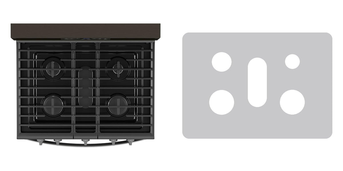 Whirlpool WFGS4530SS / WFGS4530SB / WFGS4530SW / WFGS4530SV gas range liner - custom cut (silver)