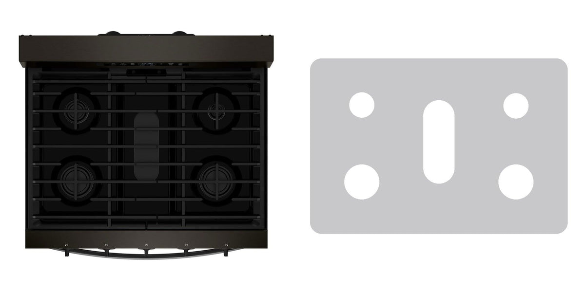 Whirlpool WFGS5730SZ / WFGS5730SW / WFGS5730SB / WFGS5730SV gas range liner - custom cut (silver)