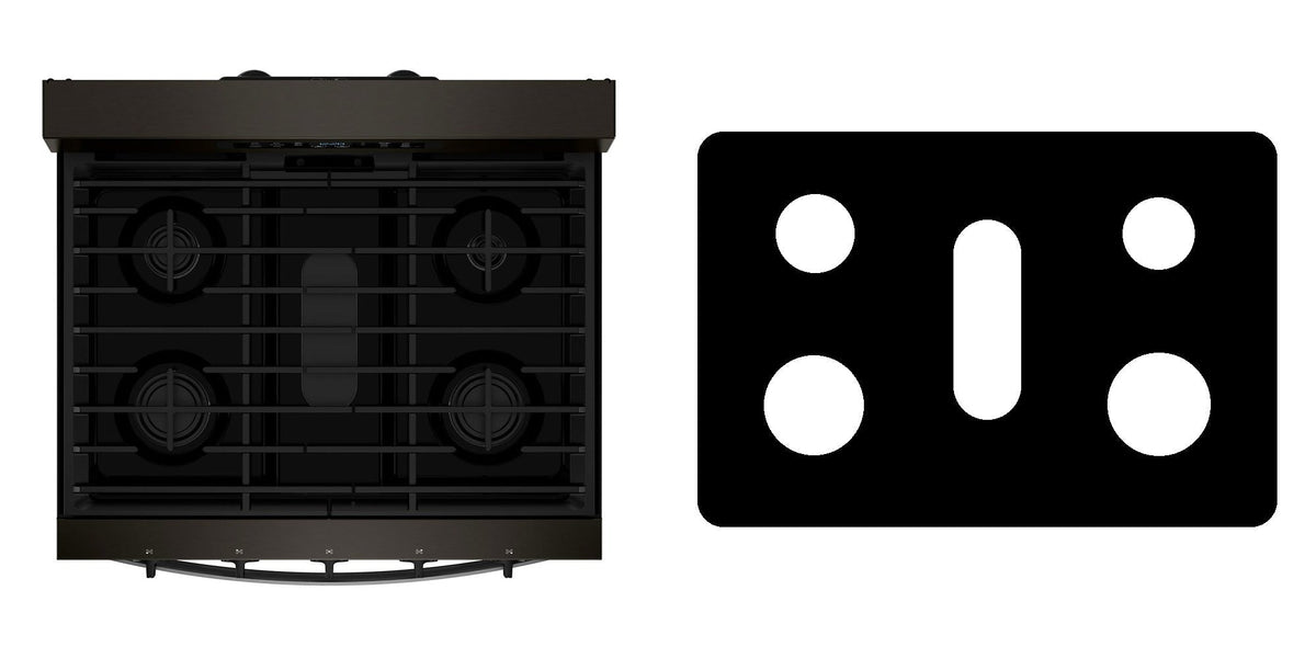 Whirlpool WFGS5730SZ / WFGS5730SW / WFGS5730SB / WFGS5730SV gas range liner - custom cut (black)