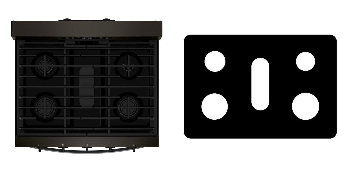 Whirlpool WFGS5730SZ / WFGS5730SW / WFGS5730SB / WFGS5730SV gas range liner - custom cut (black)