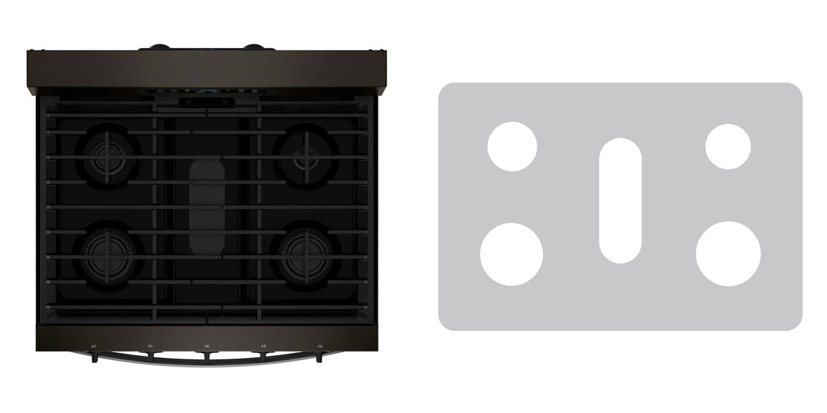 Whirlpool WFGS5730SZ / WFGS5730SW / WFGS5730SB / WFGS5730SV gas range liner - custom cut (silver)