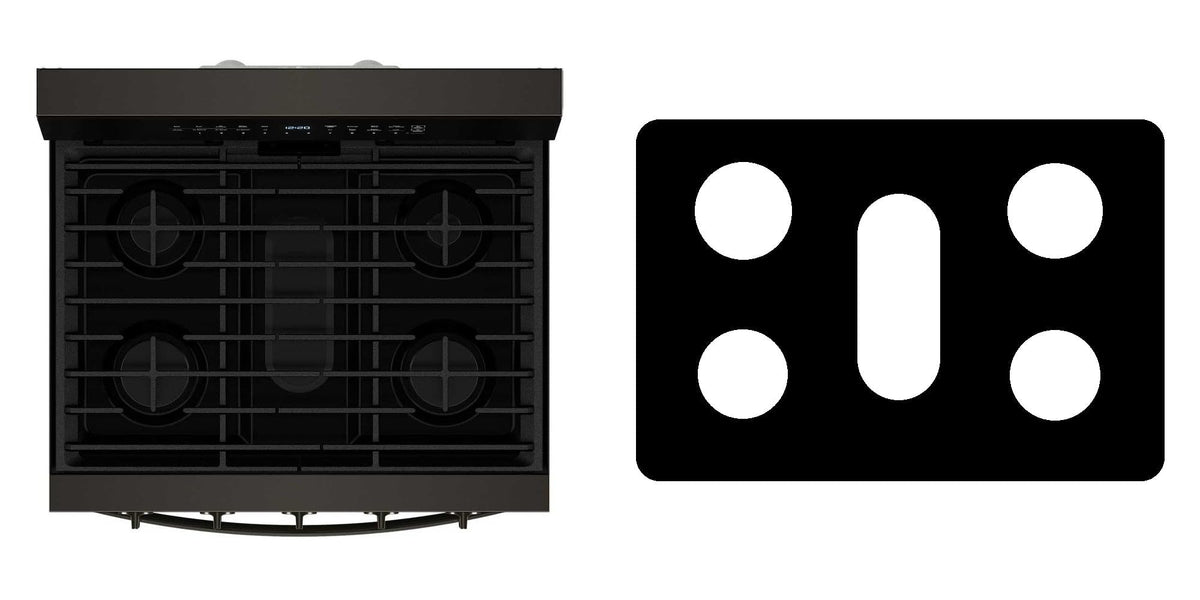 Whirlpool WFGS7530RZ / WFGS7530RV / WFGS7530RW / WFGS7530RB gas range liner - custom cut (black)
