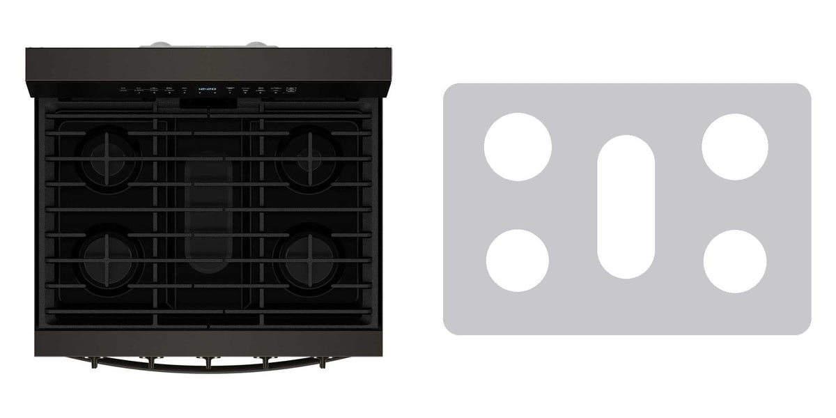 Whirlpool WFGS7530RZ / WFGS7530RV / WFGS7530RW / WFGS7530RB gas range liner - custom cut (silver)