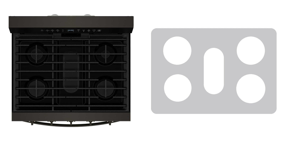 Whirlpool WFGS7530RZ / WFGS7530RV / WFGS7530RW / WFGS7530RB gas range liner - custom cut (silver)