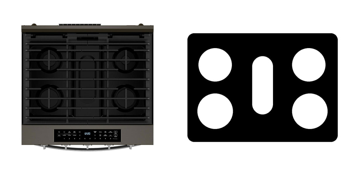 Whirlpool WSGS7530RZ / WSGS7530RV gas range liner - custom cut (black)
