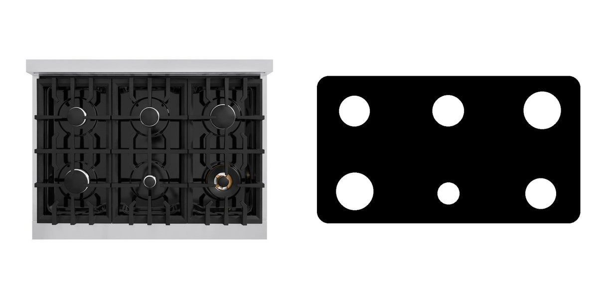 ZLINE CGR36 gas range liner - custom cut (black)