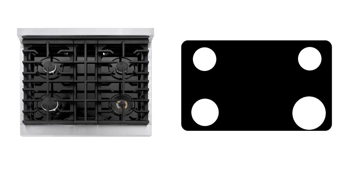 ZLINE MDR30 gas range liner - custom cut (black)