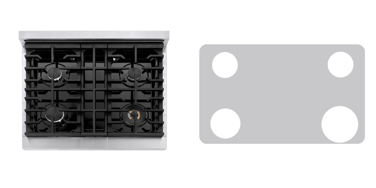 ZLINE MDR30 gas range liner - custom cut (silver)