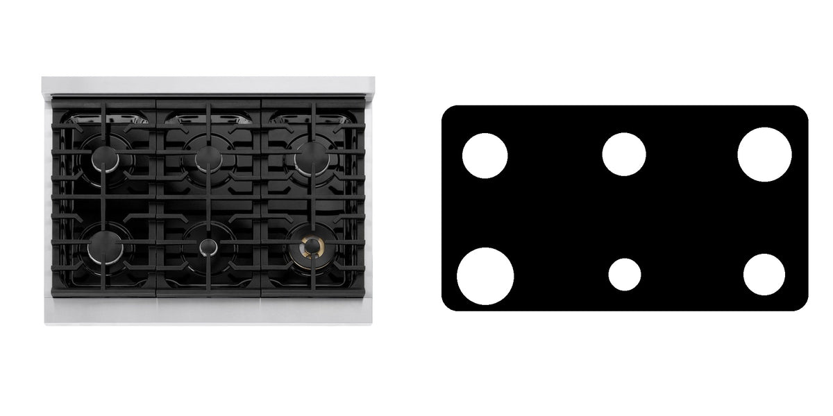 ZLINE MDR36 gas range liner - custom cut (black)