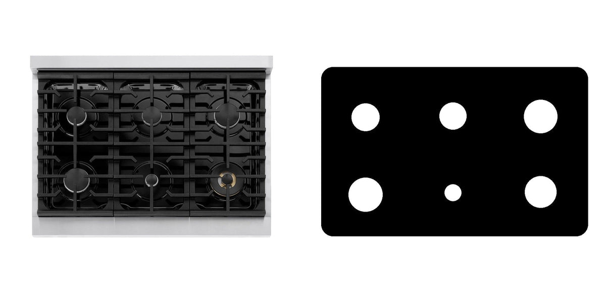 ZLINE MGR36 gas range liner - custom cut (black)