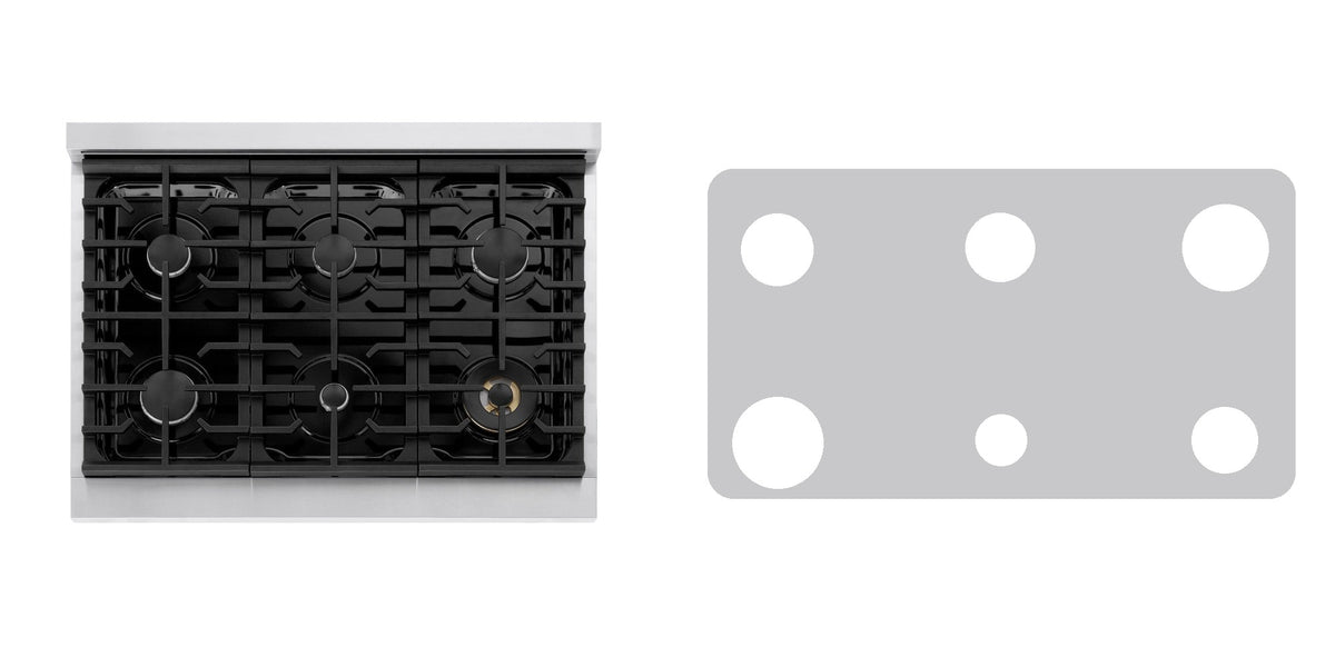 ZLINE MGR36 gas range liner - custom cut (silver)