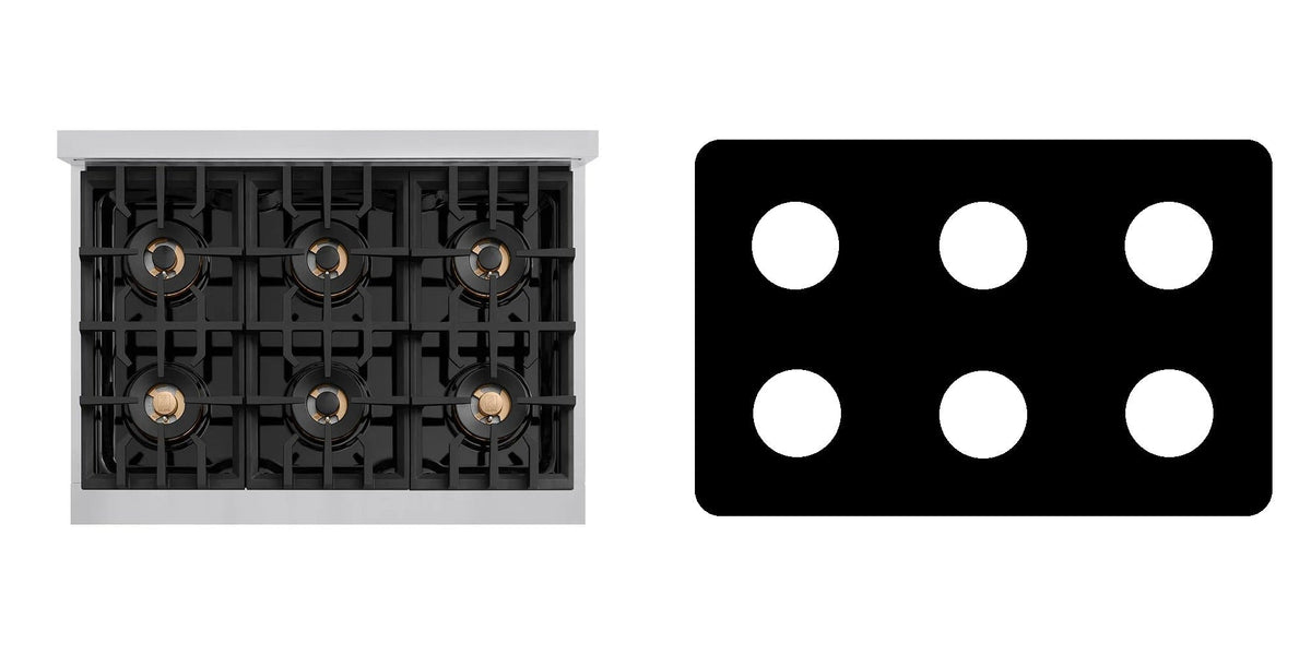 ZLINE PCDR36 gas range liner - custom cut (black)