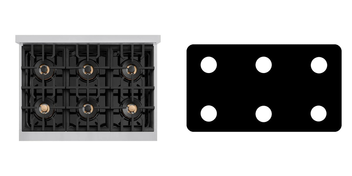 ZLINE PCDR36 gas range liner - custom cut (black)