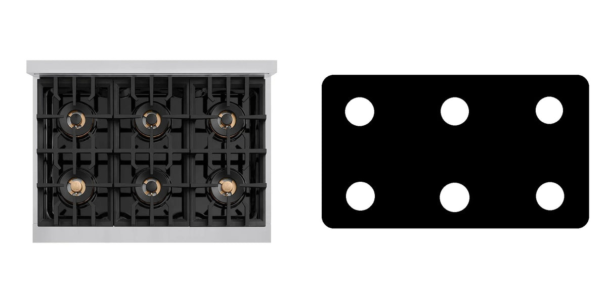 ZLINE PCGR36 gas range liner - custom cut (black)