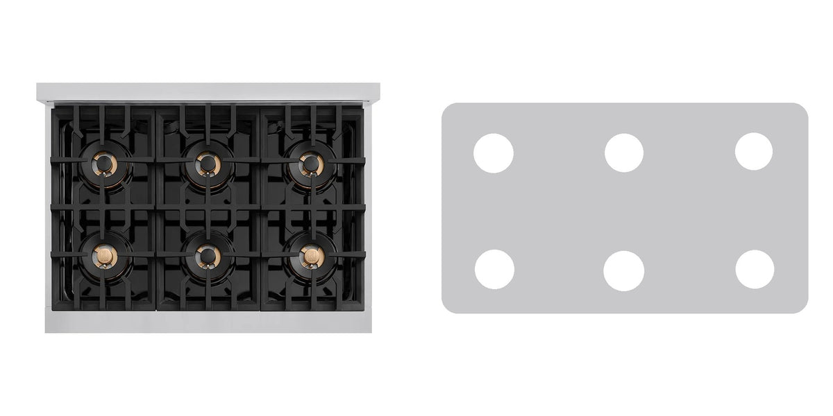 ZLINE PCGR36 gas range liner - custom cut (silver)