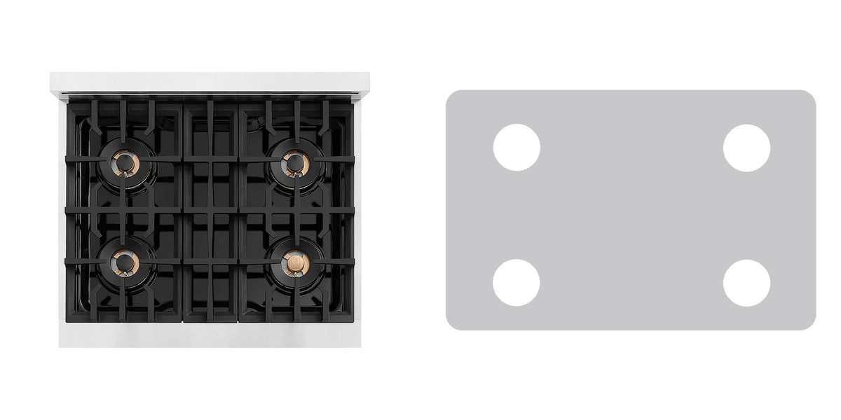 ZLINE PCRT30 gas cooktop liner - custom cut (silver)